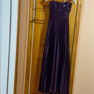 David Bridals Strapless flow purple dress